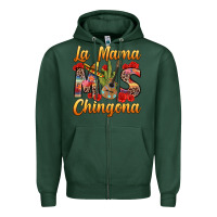 Sports Green La Mama mas Chingona Zipper Hoodie - texasbilliewilder