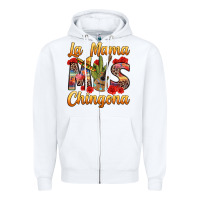 White La Mama mas Chingona Zipper Hoodie - texasbilliewilder