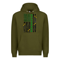 Army Green shamrock usa flag Premium Hoodie - MaliasSmallBusiness
