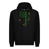 Black shamrock usa flag Premium Hoodie - MaliasSmallBusiness
