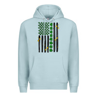 Blue Mist shamrock usa flag Premium Hoodie - MaliasSmallBusiness