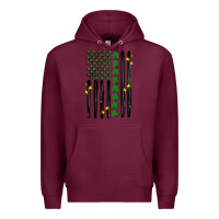 Burgundy shamrock usa flag Premium Hoodie - MaliasSmallBusiness