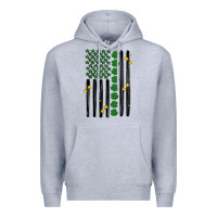 Heather Grey shamrock usa flag Premium Hoodie - MaliasSmallBusiness