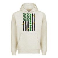 Oatmeal Heather shamrock usa flag Premium Hoodie - MaliasSmallBusiness