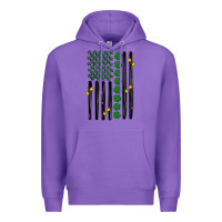 Purple shamrock usa flag Premium Hoodie - MaliasSmallBusiness