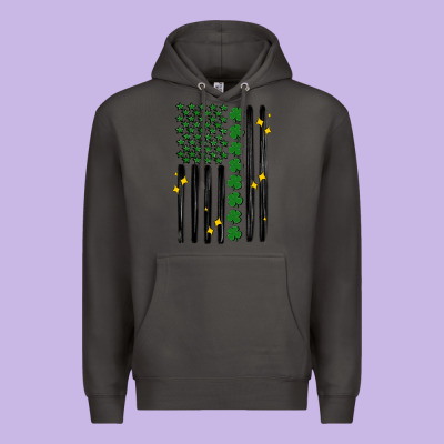 Shamrock Usa Flag Premium Hoodie Designed By Maliassmallbusiness