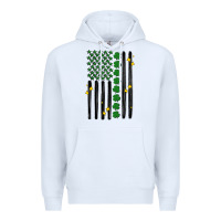 White shamrock usa flag Premium Hoodie - MaliasSmallBusiness