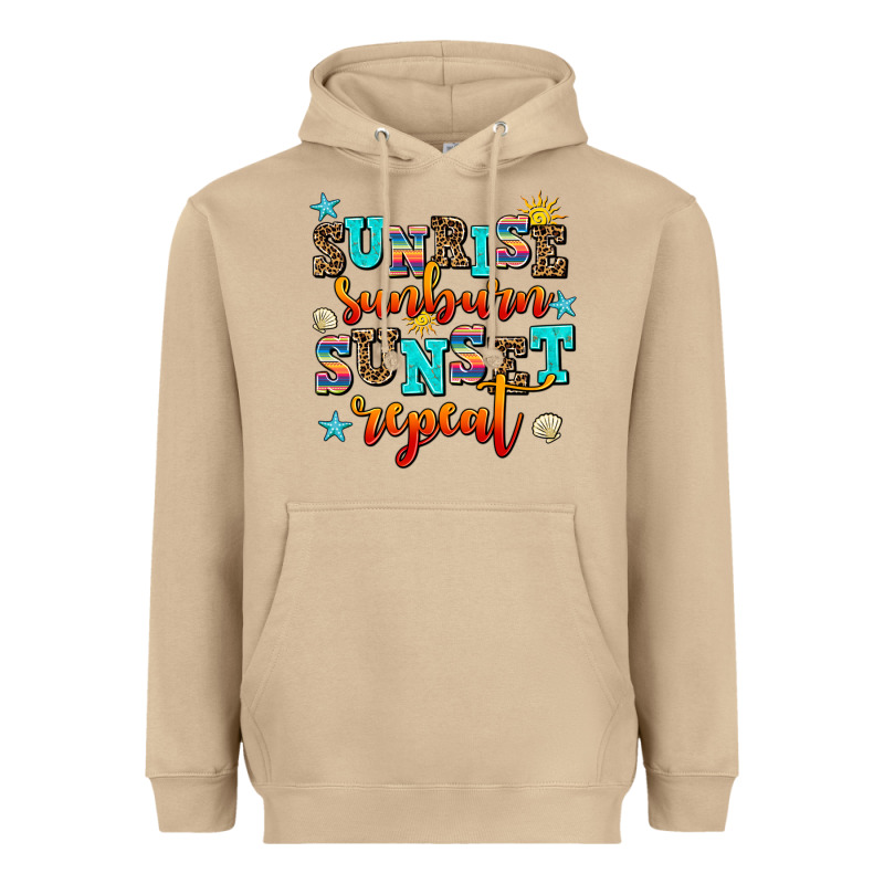 Sunrise Sunburn Sunset Repeat Heavyweight Hoodie by AdoDesignShop | Teevron