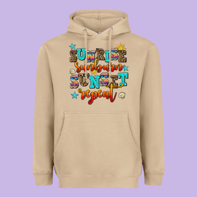 Sunrise Sunburn Sunset Repeat Heavyweight Hoodie Designed By Adodesignshop
