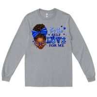 Heather Grey sorority colors it's the self love for me afro wom Long Sleeve Tee - texasbilliewilder