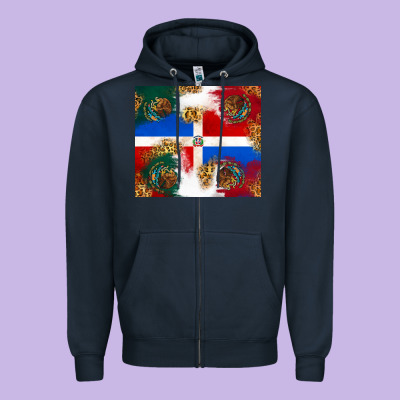 Mexican And Dominican Republic Zipper Hoodie Designed By Texasbilliewilder