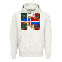 Oatmeal Heather Mexican and Dominican Republic Zipper Hoodie - texasbilliewilder