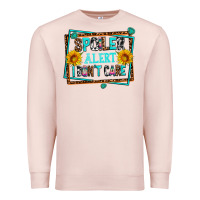 Pale Pink spoiler alert i dont care Premium Sweatshirt - AdoDesignShop