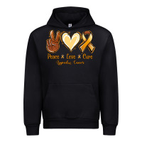Black Peace love cure Appendix Cancer Urban Hoodie - NancyCooperArtShop