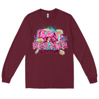 Burgundy breast cancer warrior Long Sleeve Tee - AdoDesignShop