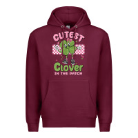 Burgundy cutest clover in the patch Premium Hoodie - MaliasSmallBusiness