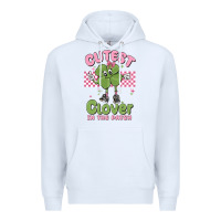 White cutest clover in the patch Premium Hoodie - MaliasSmallBusiness