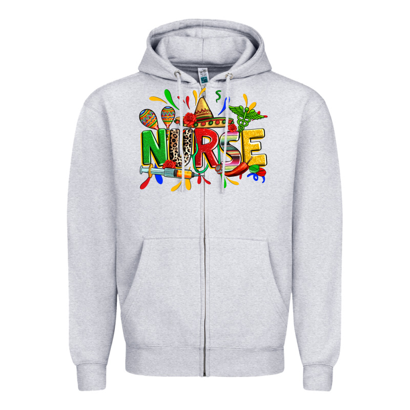 Cinco De Mayo Nurse Zipper Hoodie by Zillion Design Studio | Teevron