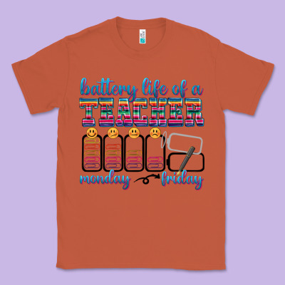 Battery Life Of A Teacher Classic Tee Designed By Texasbilliewilder