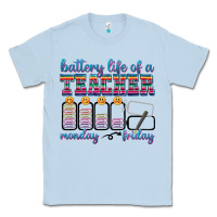 Dusty Blue battery life of a teacher Classic Tee - texasbilliewilder