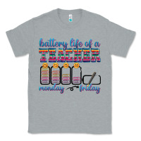 Heather Grey battery life of a teacher Classic Tee - texasbilliewilder