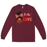 Burgundy sorority colors red and white it's the self love f Long Sleeve Tee - texasbilliewilder