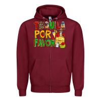 Burgundy tequila por favor Zipper Hoodie - Zillion Design Studio