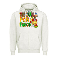 Oatmeal Heather tequila por favor Zipper Hoodie - Zillion Design Studio