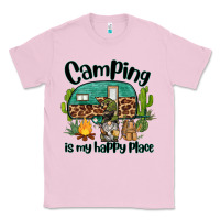 Bubblegum Pink camping is my happy place caravan and gnome Classic Tee - BarkalooDesign