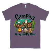 Lavender camping is my happy place caravan and gnome Classic Tee - BarkalooDesign