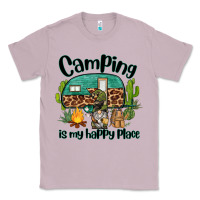 Lilac camping is my happy place caravan and gnome Classic Tee - BarkalooDesign