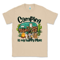 Mushroom camping is my happy place caravan and gnome Classic Tee - BarkalooDesign