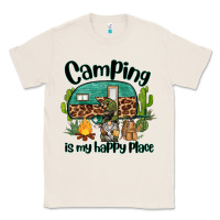 Natural camping is my happy place caravan and gnome Classic Tee - BarkalooDesign