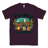 Plum camping is my happy place caravan and gnome Classic Tee - BarkalooDesign
