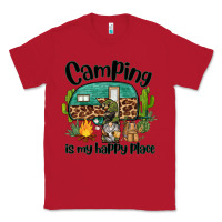 Red camping is my happy place caravan and gnome Classic Tee - BarkalooDesign