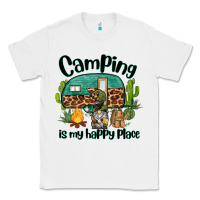 White camping is my happy place caravan and gnome Classic Tee - BarkalooDesign