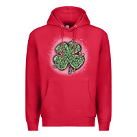 Cardinal leopard shamrocks with hearts Premium Hoodie - MaliasSmallBusiness
