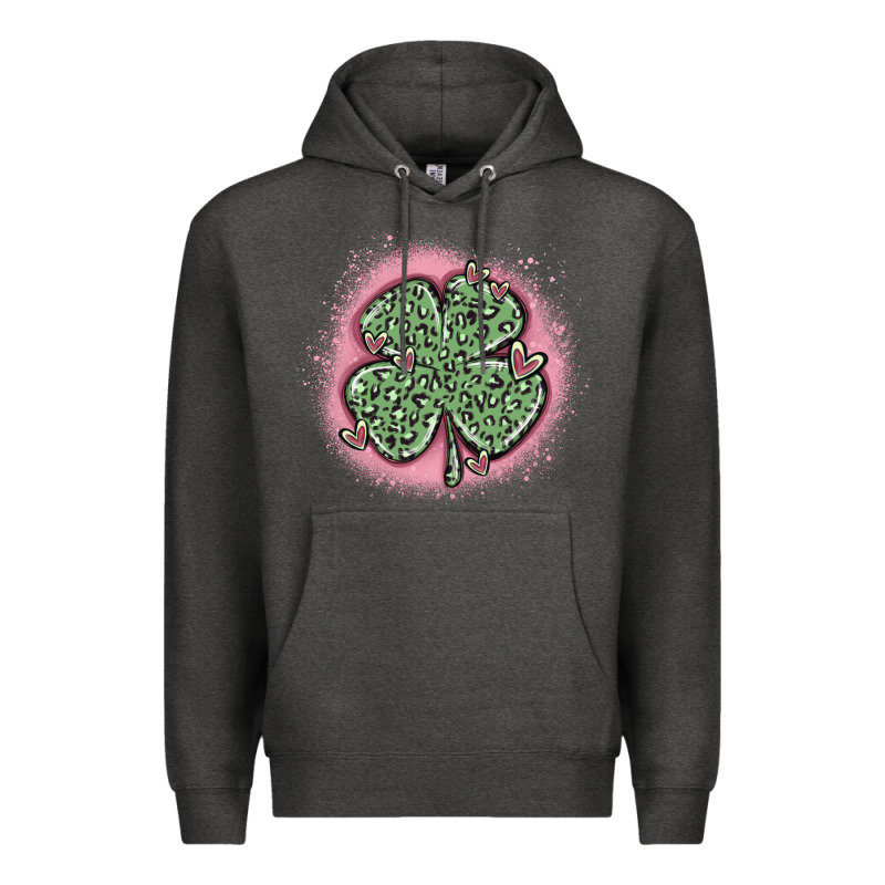Leopard Shamrocks With Hearts Premium Hoodie by MaliasSmallBusiness | Teevron