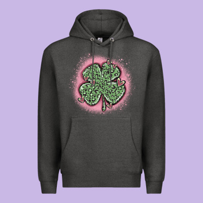 Leopard Shamrocks With Hearts Premium Hoodie Designed By Maliassmallbusiness