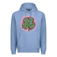 Colony Blue leopard shamrocks with hearts Premium Hoodie - MaliasSmallBusiness