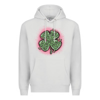 Dove Grey leopard shamrocks with hearts Premium Hoodie - MaliasSmallBusiness