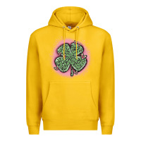 Lemon leopard shamrocks with hearts Premium Hoodie - MaliasSmallBusiness