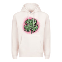 Pale Pink leopard shamrocks with hearts Premium Hoodie - MaliasSmallBusiness