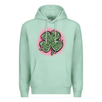 Seafoam leopard shamrocks with hearts Premium Hoodie - MaliasSmallBusiness