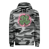 Slate Camo leopard shamrocks with hearts Premium Hoodie - MaliasSmallBusiness