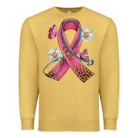 Antique Gold Cancer Ribbon Stethoscope Daisy Butterfly Premium Sweatshirt - Artiststas