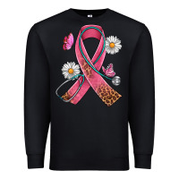 Black Cancer Ribbon Stethoscope Daisy Butterfly Premium Sweatshirt - Artiststas