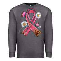 Charcoal Heather Cancer Ribbon Stethoscope Daisy Butterfly Premium Sweatshirt - Artiststas