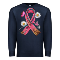 Navy Cancer Ribbon Stethoscope Daisy Butterfly Premium Sweatshirt - Artiststas