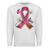 Oatmeal Heather Cancer Ribbon Stethoscope Daisy Butterfly Premium Sweatshirt - Artiststas